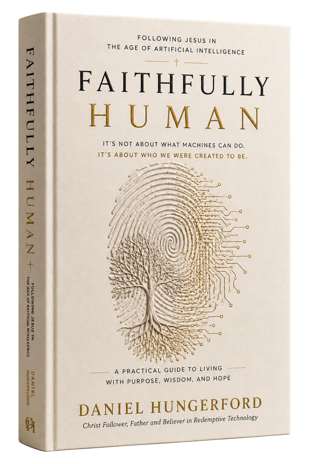 Faithfully Human hardcover by Daniel Hungerford, isolated on a transparent background